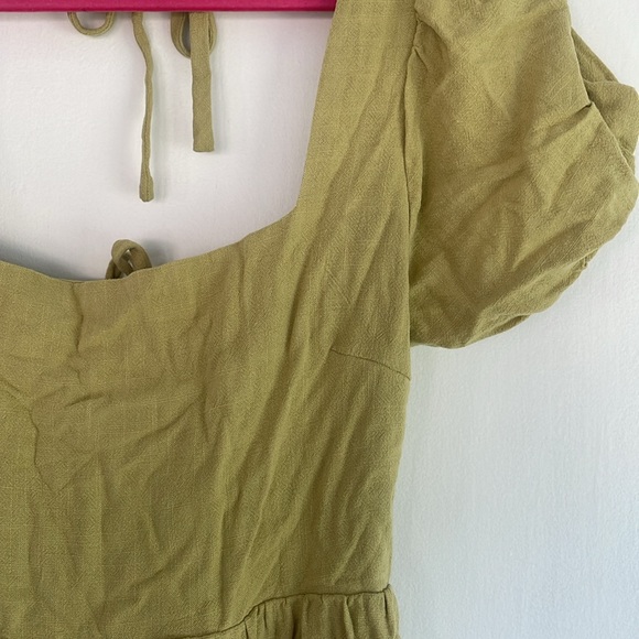 august open back dress in pale lime - Picture 2 of 4